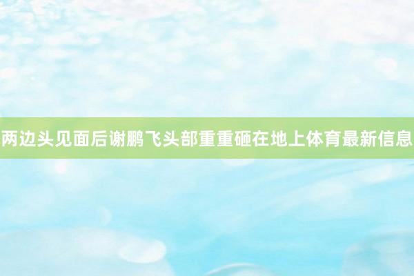 两边头见面后谢鹏飞头部重重砸在地上体育最新信息