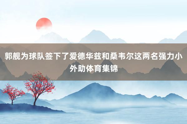 郭舰为球队签下了爱德华兹和桑韦尔这两名强力小外助体育集锦