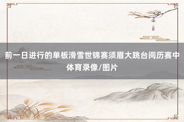 前一日进行的单板滑雪世锦赛须眉大跳台阅历赛中体育录像/图片