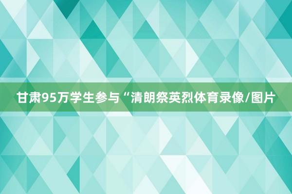 甘肃95万学生参与“清朗祭英烈体育录像/图片