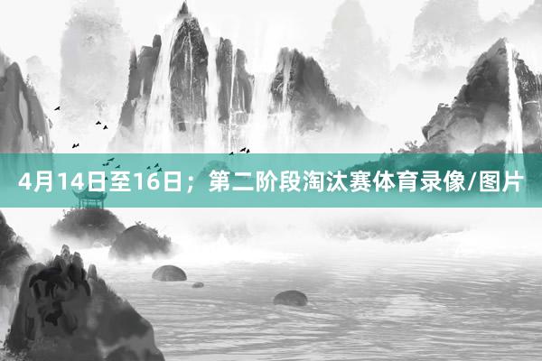 4月14日至16日；第二阶段淘汰赛体育录像/图片