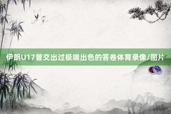 伊朗U17曾交出过极端出色的答卷体育录像/图片