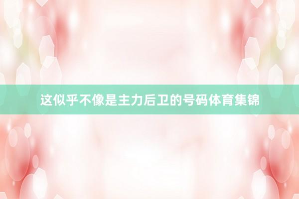 这似乎不像是主力后卫的号码体育集锦