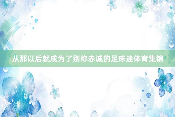 从那以后就成为了别称赤诚的足球迷体育集锦