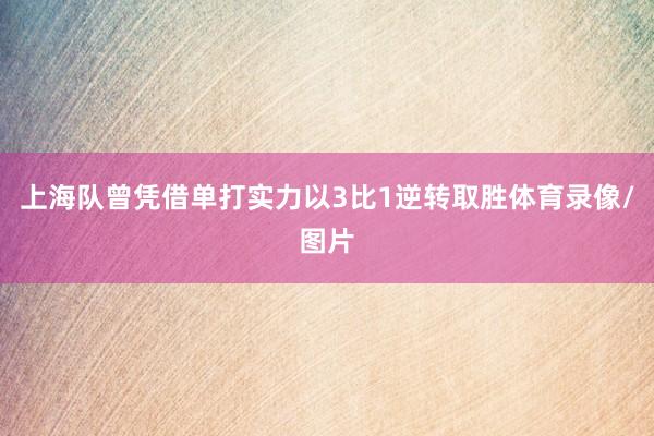 上海队曾凭借单打实力以3比1逆转取胜体育录像/图片