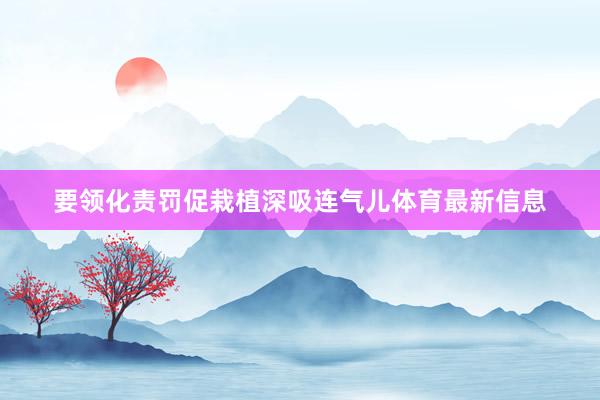 要领化责罚促栽植深吸连气儿体育最新信息