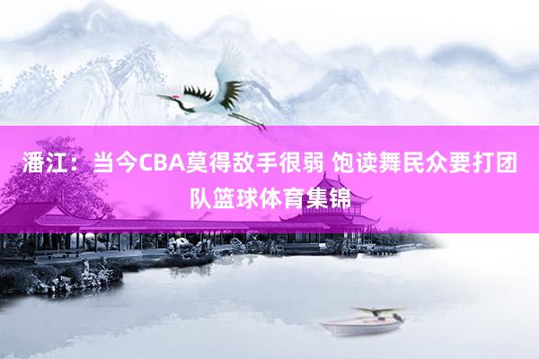潘江：当今CBA莫得敌手很弱 饱读舞民众要打团队篮球体育集锦