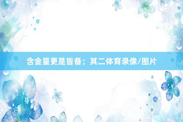 含金量更是皆备；其二体育录像/图片