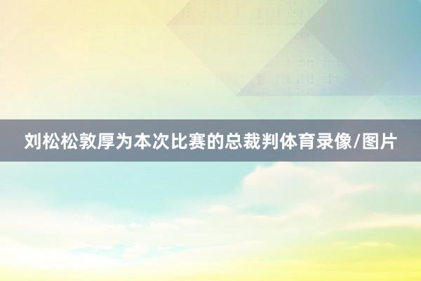 刘松松敦厚为本次比赛的总裁判体育录像/图片