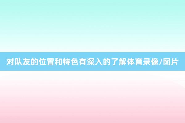对队友的位置和特色有深入的了解体育录像/图片